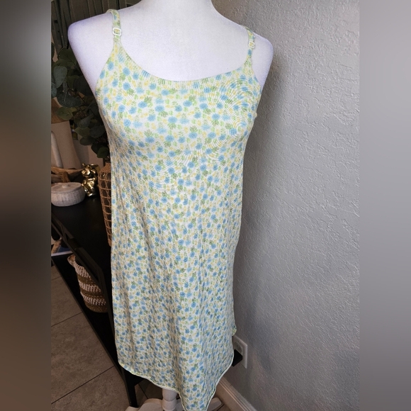 Zara Light Blue Green Floral Mini Dress With Adjustable Straps Size M - Picture 3 of 8